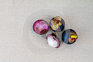 Mangosteen fruit on the table