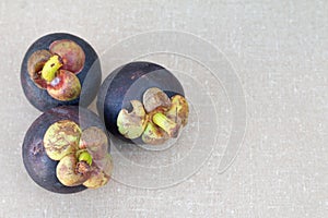 Mangosteen fruit on the table