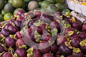 Mangosteen pile closeup