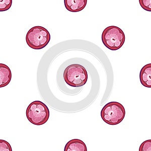 Mangosten flower pattern seamless vector