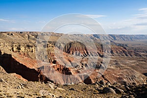 Mangystau region landscape, Kokesem area, Kazakhstan. Monument rock view