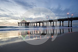 Manhattan Beach Pier at Christmas photo