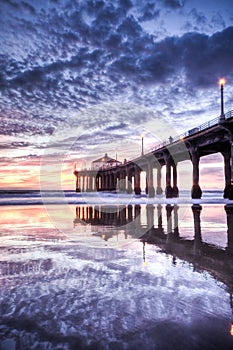 Manhattan Beach Pier Nightfall HDR