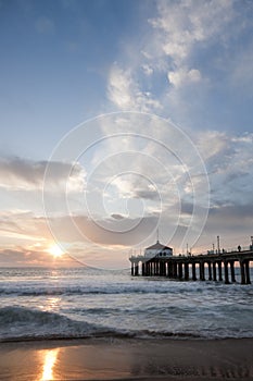 Manhattan Beach Pier Sunset Sky