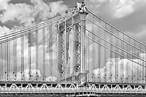 Manhattan bridge close up, New York
