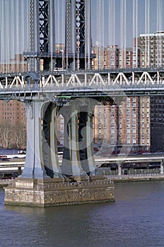 Manhattan Bridge Detail, New York USA