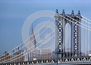 Manhattan Bridge and Empire State Building photo