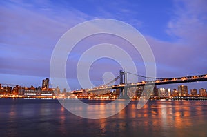 Manhattan Bridge and Lower Manhattan at night