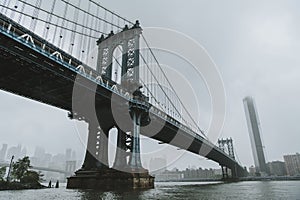 The Manhattan Bridge in  New York City, USA