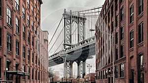 Manhattan Bridge in New York City in USA