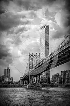 Manhattan Bridge, New York City, USA BW 2