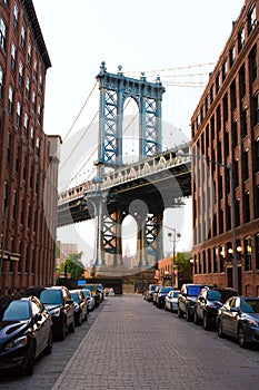 Manhattan Bridge New York NY NYC from Brooklyn