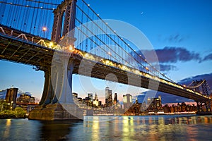 Manhattan Bridge and New York skyline