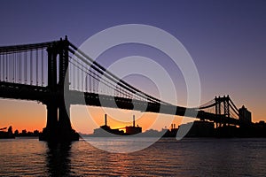 Manhattan bridge New York skyline new york