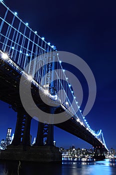 Manhattan Bridge At Night