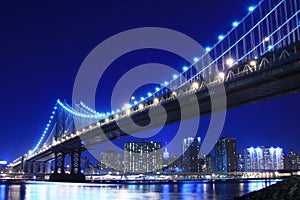 Manhattan Bridge At Night