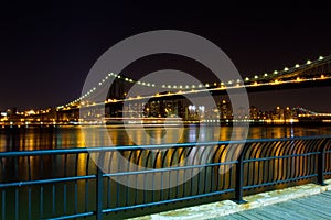 Manhattan Bridge and the NYC Skyline at Night