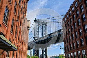 Manhattan Bridge seen from Dumbo, Brooklyn, NYC