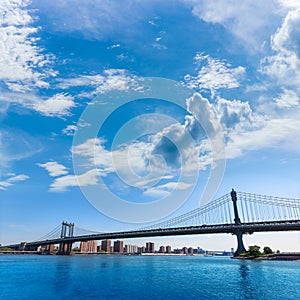 Manhattan Bridge and skyline from Brooklyn NYC