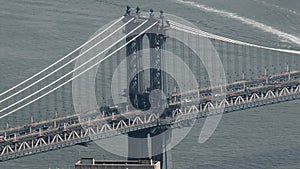 Manhattan Bridge With Traffic