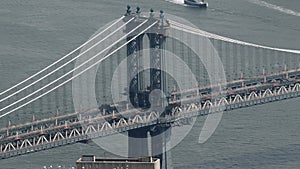 Manhattan Bridge With Traffic