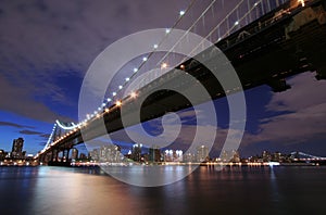 Manhattan Bridge at twilight