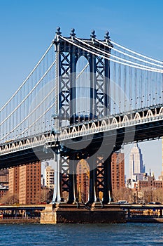 Manhattan bridge from Washington street, Brooklyn, New York, USA