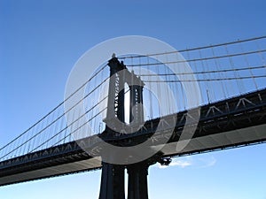 Manhattan Bridge Western Tower, Backlit by Afternoon Sun