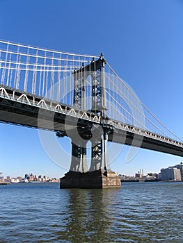 Manhattan Bridge Western Tower and Brooklyn, Portrait View