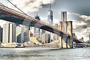 Manhattan with Brooklyn Bridge.