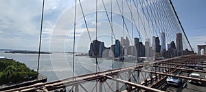 Manhattan from Brooklyn Bridge, New York City, USA