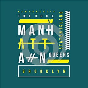 Manhattan brooklyn new york vector illustration denim vintage