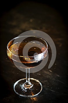 Manhattan classic whisky cocktail drink in bar