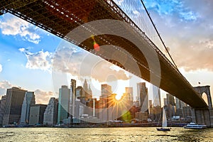 Manhattan Financial District and Brooklyn Bridge