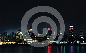 Manhattan from Hudson river at night