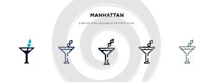 Manhattan icon in different style vector illustration. two colored and black manhattan vector icons designed in filled, outline,