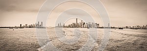 Manhattan Island panorama from the Staten Island Ferry, New York