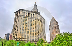 Manhattan Municipal Building and Thurgood Marshall United States Courthouse in New York City photo