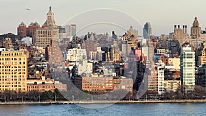 Manhattan New York City - aerial view from Hudson River