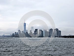 Manhattan new york city on a cloudy day