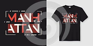 Manhattan New York geometric abstract style t-shirt and apparel