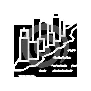 manhattan new york glyph icon vector illustration