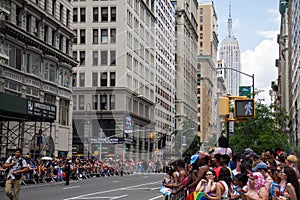 Manhattan, New York, June, 2017:people waiting for The Gay Pride Parade