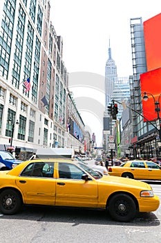 Manhattan New York New York city Yellow cab US