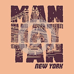 Manhattan New york Slogan good for T shirt Graphic