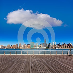 Manhattan New York sunny skyline East River NYC