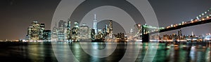 Manhattan night view from brooklyn