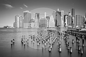 Manhattan's Financial District. Black and White - New York