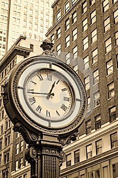 Manhattan Sidewalk Clock at 5th Avenue in New York City USA
