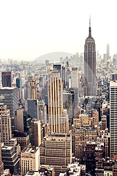 Manhattan skyline aerial view